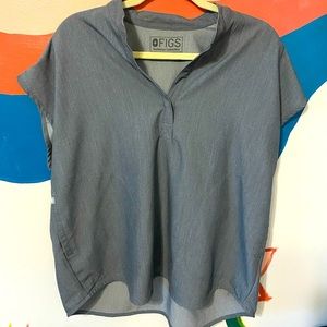 Figs medium graphite Raphaela scrub top